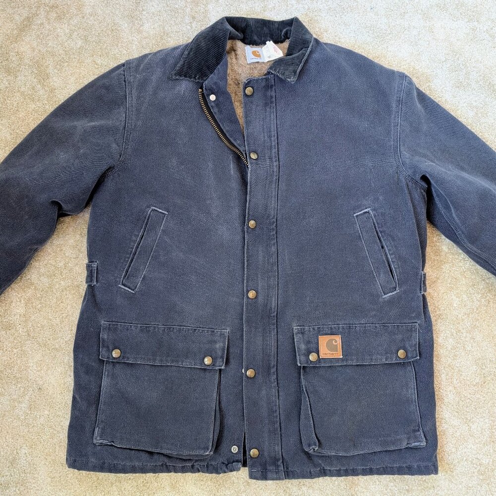 Vintage CARHARTT Insulated Blanket Canvas Jacket MADE IN USA Size Large